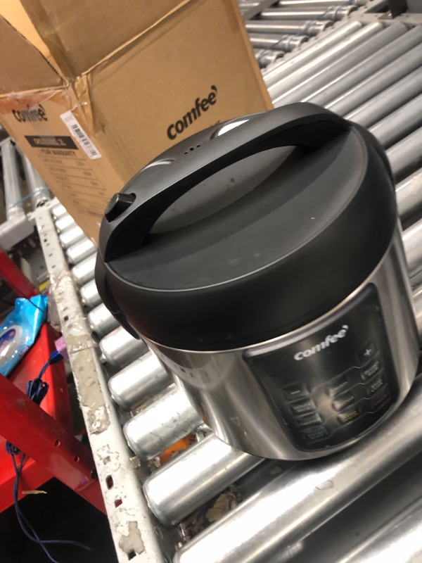 Photo 1 of COMFEE' Rice Cooker, 6-in-1 Stainless Steel Multi Cooker, Slow Cooker, Steamer, Saute, and Warmer, 2 QT, 8 Cups Cooked(4 Cups Uncooked), Brown Rice, Quinoa and Oatmeal, 6 One-Touch Programs 8-cup cooked/4-cup uncooked