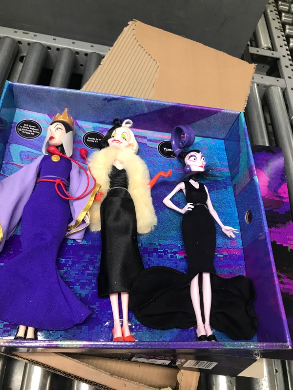 Photo 2 of Mattel Disney Villains Evil Queen, Cruella De Vil and Yzma Fashion Dolls, Inspired by Mattel Disney Movies, for Kids and Collectors (Amazon Exclusive)