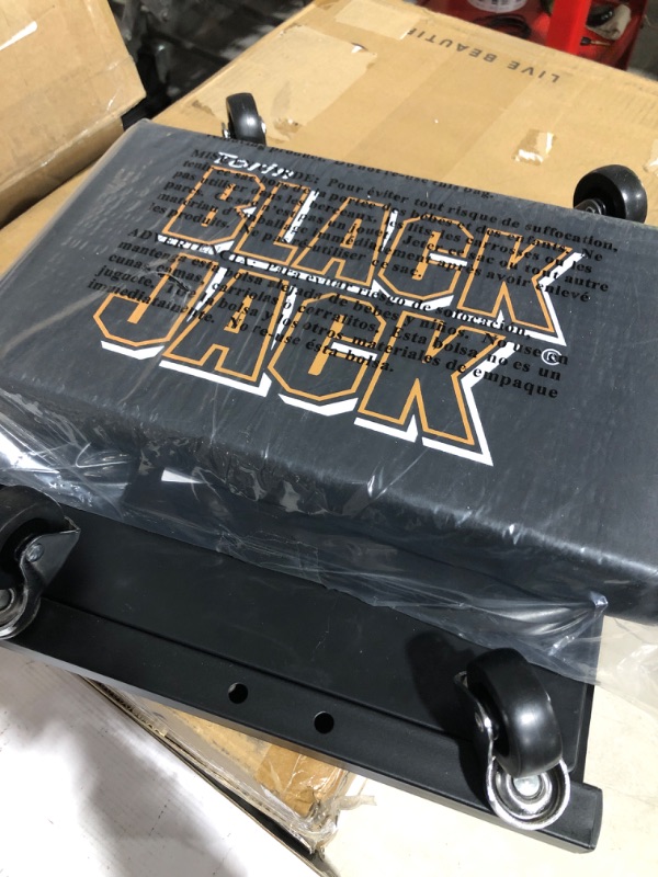 Photo 2 of * used item * 
Torin TR6100W Blackjack Rolling Creeper Garage/Shop Seat: Padded Mechanic Stool with Tool Tray Storage