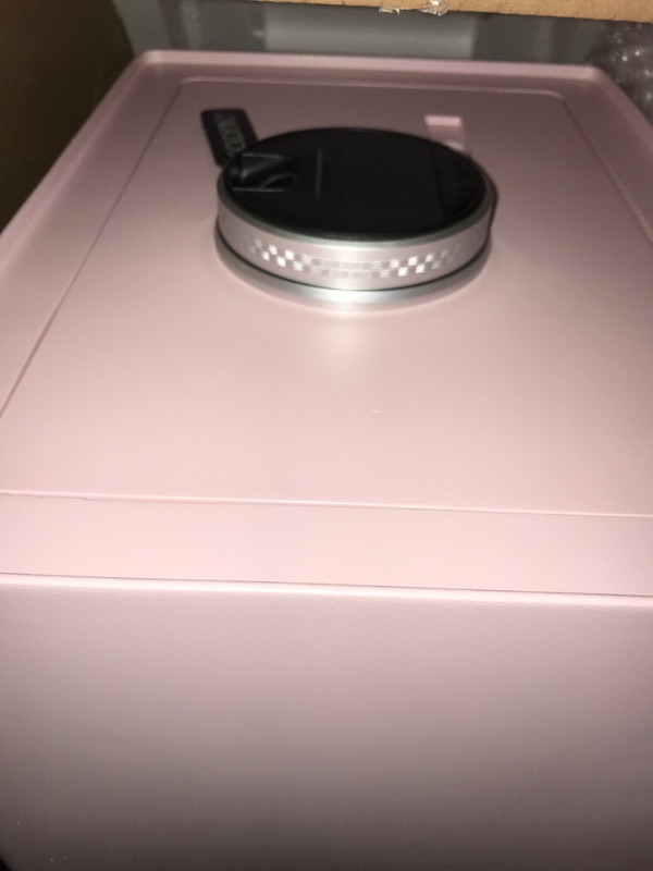 Photo 1 of GOLDENKEY Digital Security Safe and Lock Box,Small Safe box for Money, Fingerprint Lock,Perfect for Home Office Hotel Business Jewelry Gun Use Storage,0.5 Cubic Feet,Pink E90 PINK