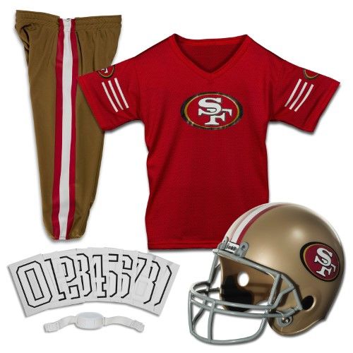 Photo 1 of Franklin Youth San Francisco 49ers Deluxe Football Uniform Set, Large - Pro Licensed Novelty at Academy Sports
