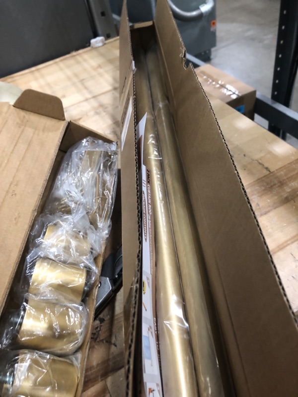Photo 1 of 2 Pack Gold Curtain Rods for Windows 28 to 48 Inch(2.3-4ft),1 Inch Diameter Heavy Duty Curtain Rods,Cylindrical End Cap Curtain Rod,Modern Adjustable Drapery Rods,Window Curtains Rod 28-48",Gold 28-48"&2 pack Gold