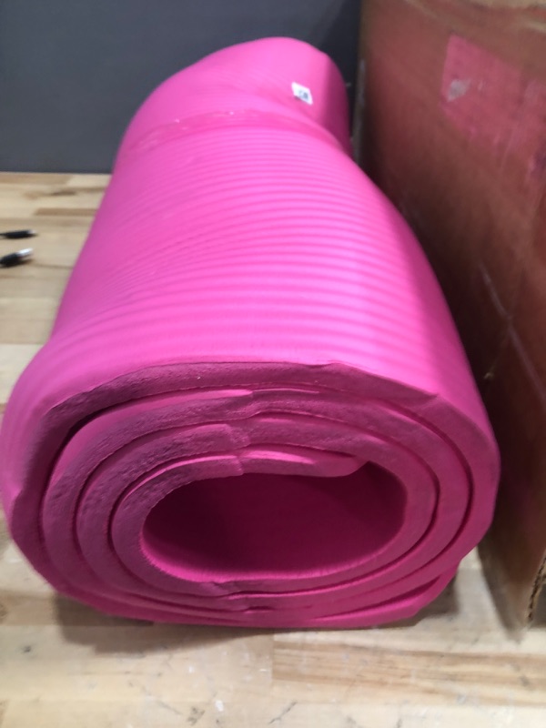 Photo 2 of **STOCK PHOTO FOR REFERENCE** Amazon Basics 1/2-Inch Extra Thick Exercise Yoga Mat Pink Yoga Mat **NO STRAP 