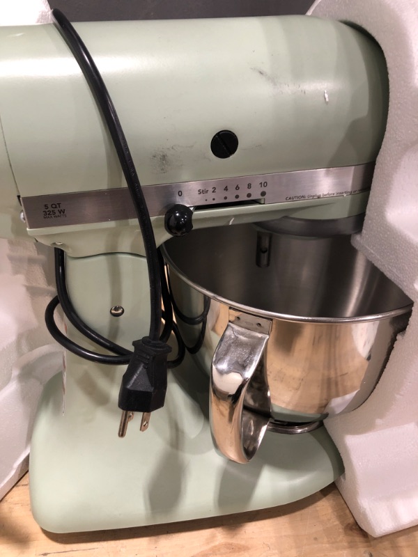 Photo 2 of KitchenAid Artisan Series 5 Quart Tilt Head Stand Mixer with Pouring Shield KSM150PS, Pistachio
