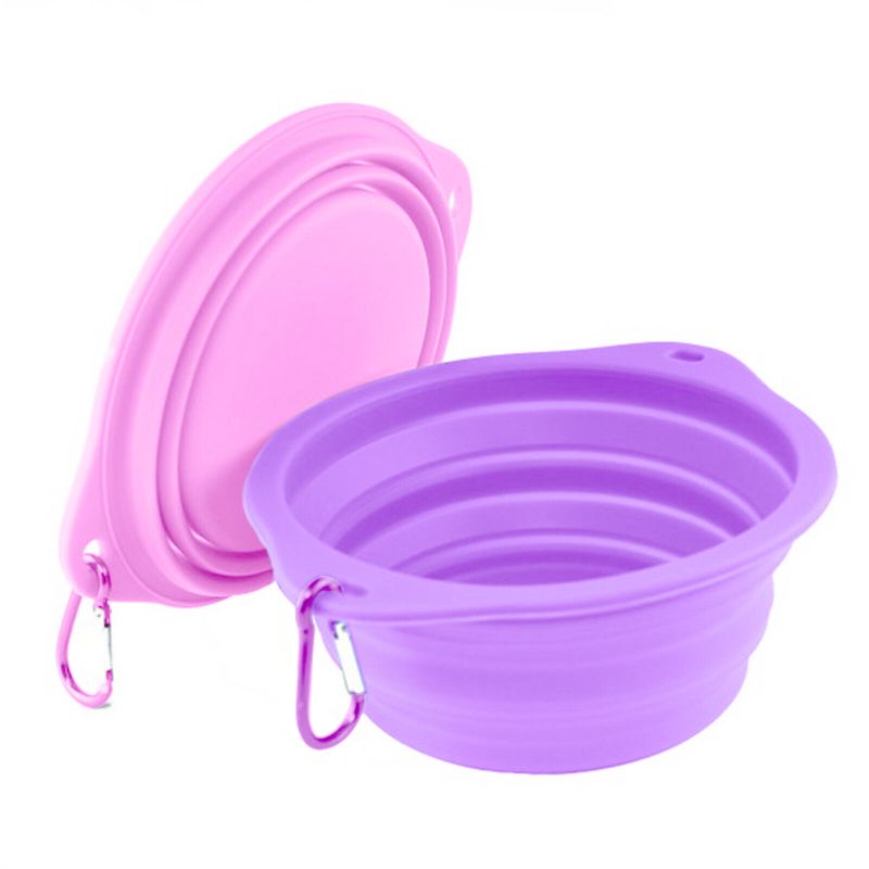 Photo 1 of *3 SETS* Pack Set Collapsible Dog Bowl Portable Foldable Travel Pet Outdoor Food Water
