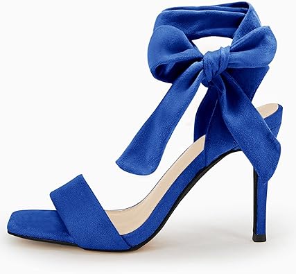 Photo 1 of Coutgo Womens Lace Up Stiletto Heeled Sandals Suede Square Open Toe Wedding Pumps Backless Dress Shoes
SIZE 10