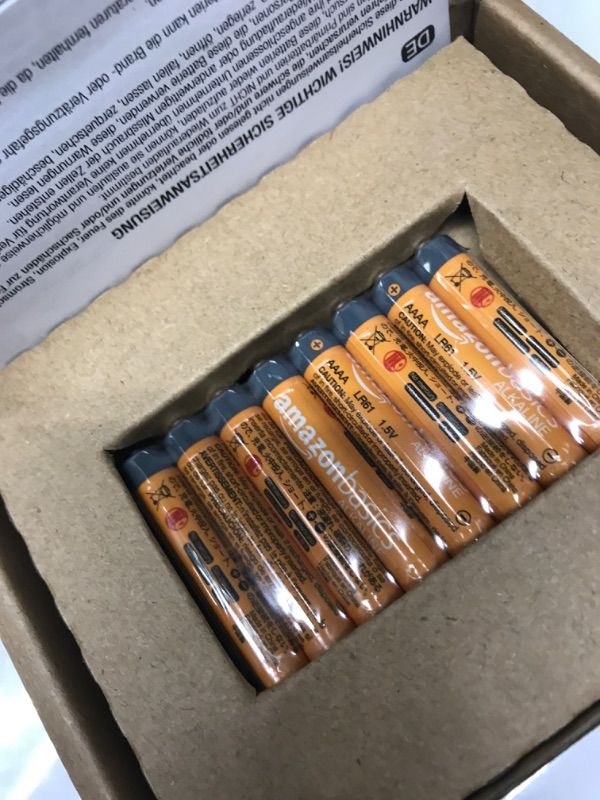 Photo 1 of Amazon Basics (Pack of 8) AAAA Alkaline High-Performance Batteries, 1.5 Volt, 3-Year Shelf Life 8 AAAA