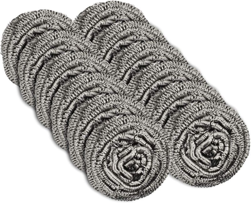 Photo 1 of 12 Pack Stainless Steel Scourers by Scrub It – Steel Wool Scrubber Pad Used for Dishes, Pots, Pans, and Ovens. Easy scouring for Tough Kitchen Cleaning.
