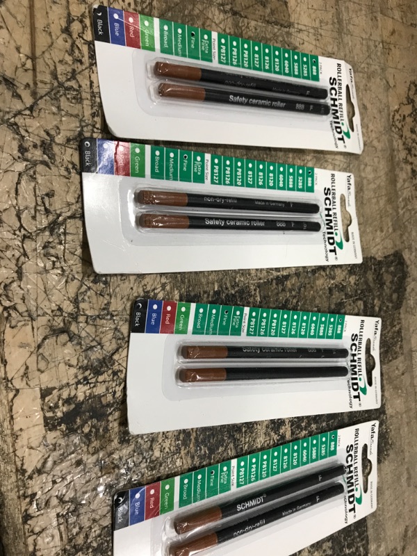 Photo 1 of SCHMIDT 888 Technology Ceramic Rollerball Plastic Tube Refill Fine Point 0.6mm, Black, 2 Pack Blister (SC58108) 4 PACKS