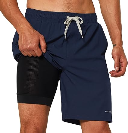 Photo 1 of HODOSPORTS Mens Swimsuit Trunks 9" Quick Dry Swim Shorts with Compression Liner and Pockets size 4 xl
