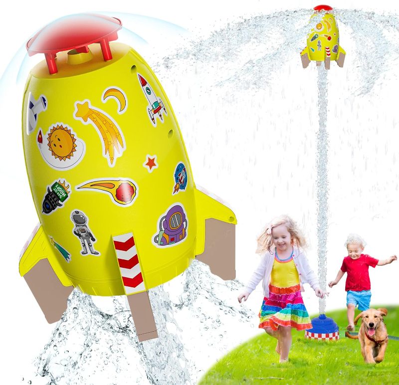 Photo 1 of 
Sprinkler for Kids - Rocket Water Toys for Kids - Kids Sprinkler Rocket Launcher, Attaches to Garden Hose Splashing Fun Toys for 3 4 5 6 7 8 9 10 Year Old...