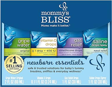 Photo 1 of 
Visit the Mommy's Bliss Store
Mommy's Bliss Newborn Essentials Gift Set, Includes Gripe Water, Baby Vitamin D / Gas Drops and Gentle Saline Drops/Spray