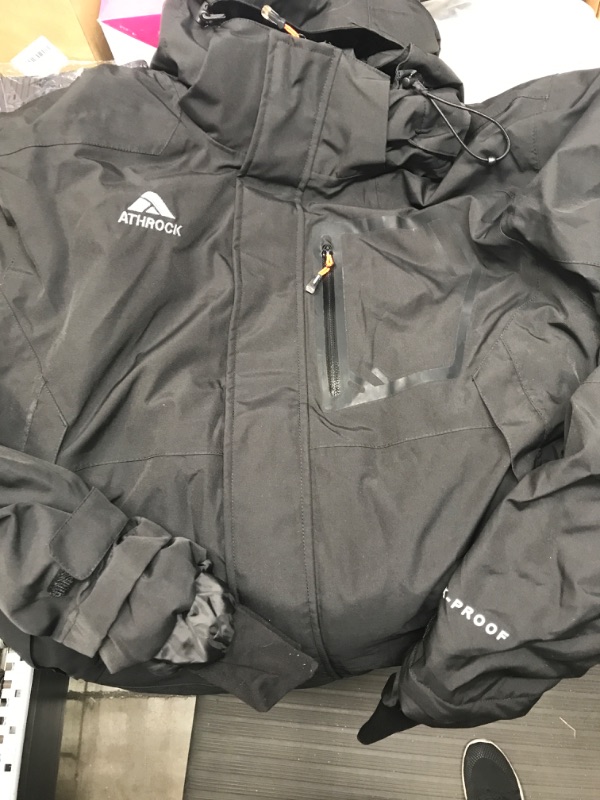 Photo 1 of Athrock Mens Winter Ski Jackets Waterproof Fleece Warm Snowboard Coats Hooded Windbreaker Snow Rain Jacket LG