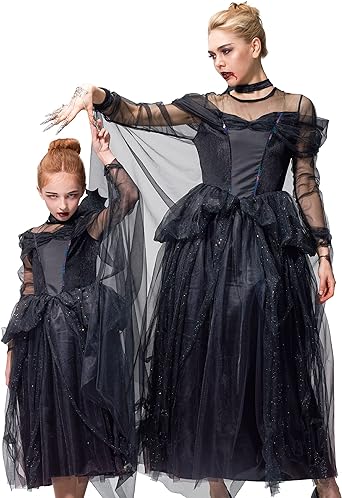 Photo 1 of **Adult Dress only**IKALI Witch Black Costume Kids Women Halloween Magic Tutu Dress Mommy  LG 