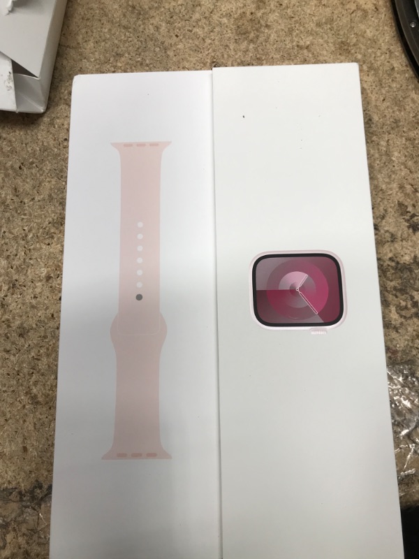 Photo 1 of Apple Watch Series 9 GPS 41mm Pink Aluminum Case with Light Pink Sport Band - S/M Pink Aluminum Case with Light Pink Sport Band 41mm S/M - fits 130–180mm wrists Without AppleCare+