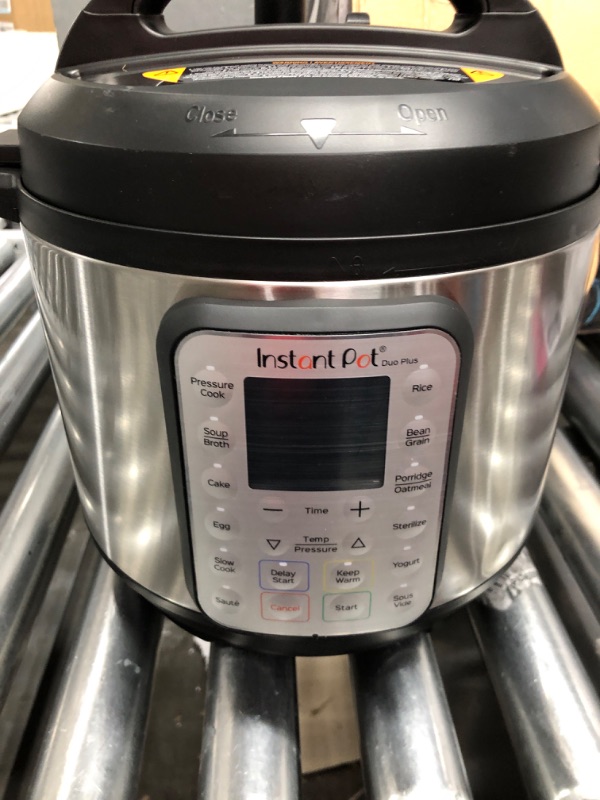 Photo 1 of ************DAMAGED HANDLE*********Instant Pot Duo Plus 9-in-1 Electric Pressure Cooker, Slow Cooker, Rice Cooker, Steamer, Sauté, Yogurt Maker, Warmer & Sterilizer, Includes App With Over 800 Recipes, Stainless Steel, 6 Quart
