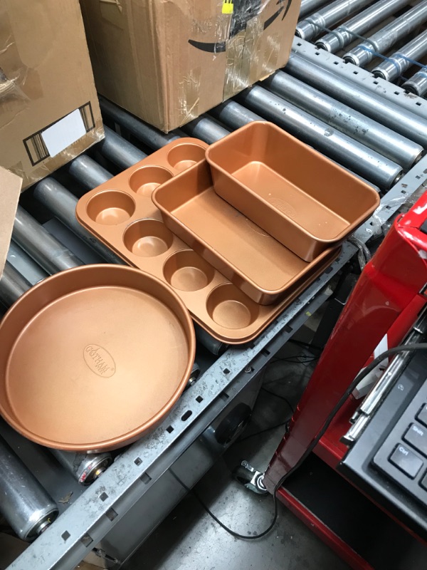 Photo 2 of **Incomplete Set**  Gotham Steel 20 Piece Pots & Pans Set Complete Kitchen Cookware + Bakeware Set | Nonstick Ceramic Copper Coating – Frying Pans, Skillets, Stock Pots, Deep Square Fry Basket Cookie Sheet & Baking Pans