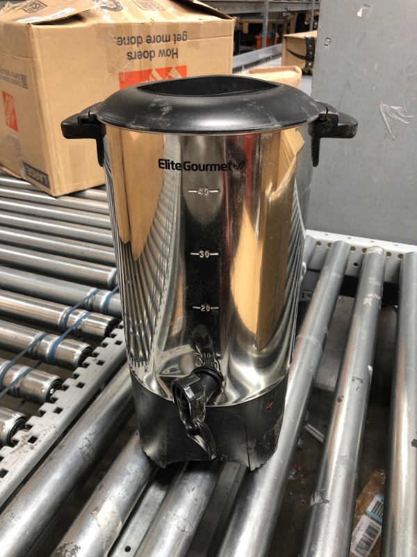 Photo 2 of ***USED - DIRTY - DENTED - SEE PICTURES***
Elite Gourmet CCM040 Stainless Steel 40 Cup Coffee Urn Removable Filter