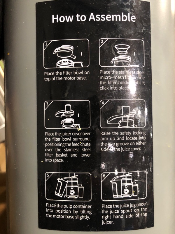 Photo 6 of * used * damaged * see all images *
1300W GDOR Juicer Machines with Larger 3.2” Feed Chute, Titanium Enhanced Cut Disc Centrifugal Juice Extractor