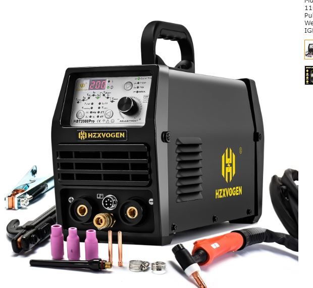 Photo 1 of HZXVOGEN 200Amp TIG Welder with Pulse 4 in 1 Multiprocess Welding Machine 110V/220V Dual Voltage TIG Pulse/HF TIG/MMA/Cold Welding/Stick Welder Machine IGBT Inverter High Frequency Digital Control
