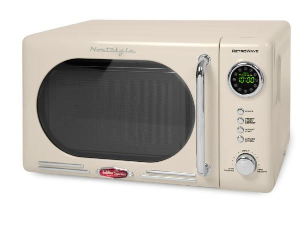 Photo 2 of Nostalgia Retro 0.7 Cu. Ft. 700-Watt Countertop Microwave Oven, Ivory
