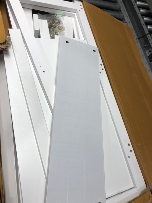 Photo 1 of *MAJOR DAMAGE TO CONNECTION*
Amazon Basics Modern 5-Tier Ladder Bookshelf Organizer, Solid Rubberwood Frame - White