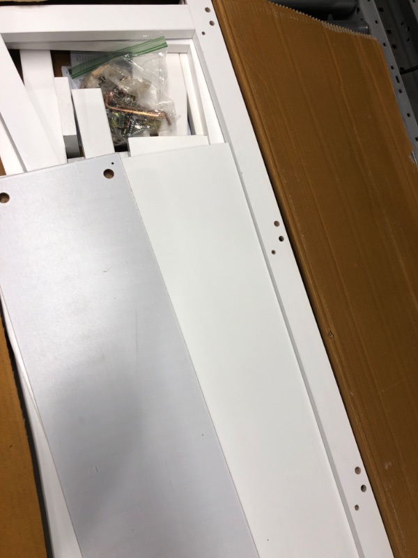Photo 1 of *MAJOR DAMAGE TO CONNECTION*
Amazon Basics Modern 5-Tier Ladder Bookshelf Organizer, Solid Rubberwood Frame - White