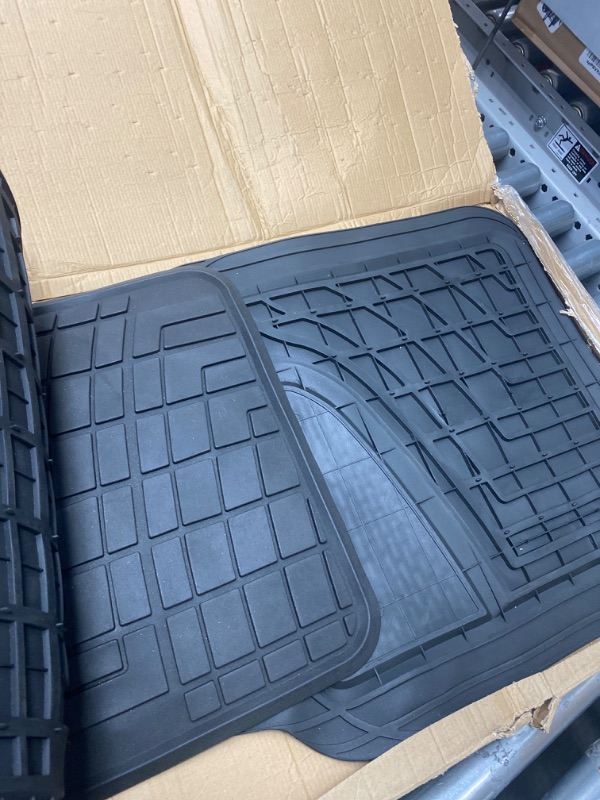 Photo 1 of Automotive Floor Mats Purple Universal Fit Heavy Duty Rubber fits Most Cars, SUVs, and Trucks, Full Set Trim to Fit FH Group F11311PURPLE