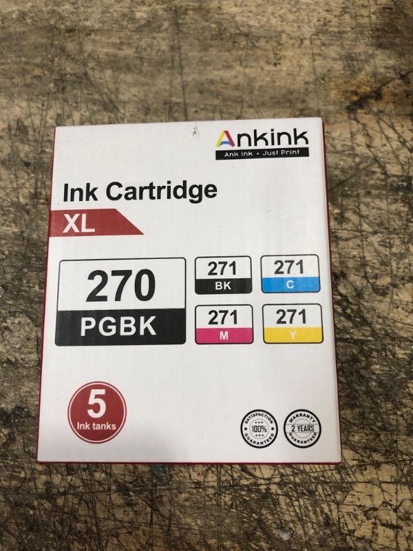 Photo 2 of Ankink Compatible Canon Ink Cartridge PGI-270XL&CLI-271XL use PIXMA MG5720 MG6821 MG7720 TS6020 TS8020 TS9020 Printer 270 271 XL Combo Pack(PGI-270:PGBK,CLI-271:Black,Cyan,Magenta,Yellow)