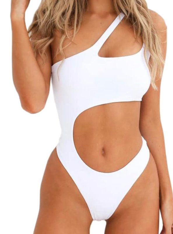 Photo 1 of Size large 
YELAIVP Women's Cutout One Piece Swimsuit Sexy One Shoulder High Cut Bathing Suit Bikin