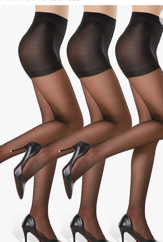 Photo 1 of 
G&Y 3 Pairs Women's Sheer Tights - 20D Control Top Pantyhose with Reinforced Toes

Size L