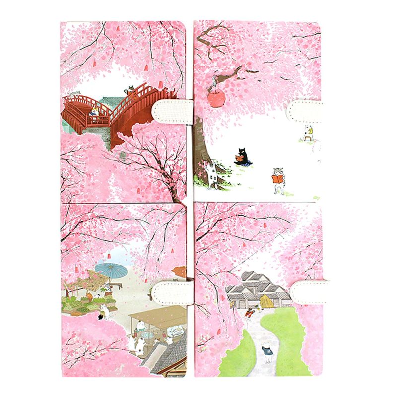 Photo 1 of Aisi Japanese Style Sakura Flower Printing Cover Notebook(Style Random