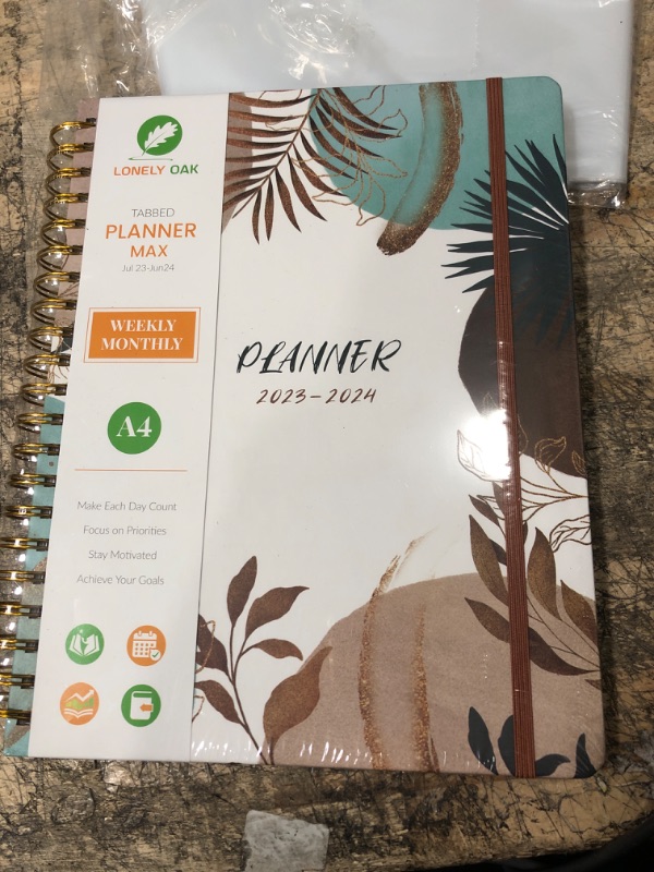 Photo 2 of Academic Teacher Planner 2023-2024 8.5" x 11", A4 Weekly and Monthly Planner with Tabs, Spiral School Daily Academic Planners from July 2023 to June 2024 (Coffee Brown) A4 Coffee Brown