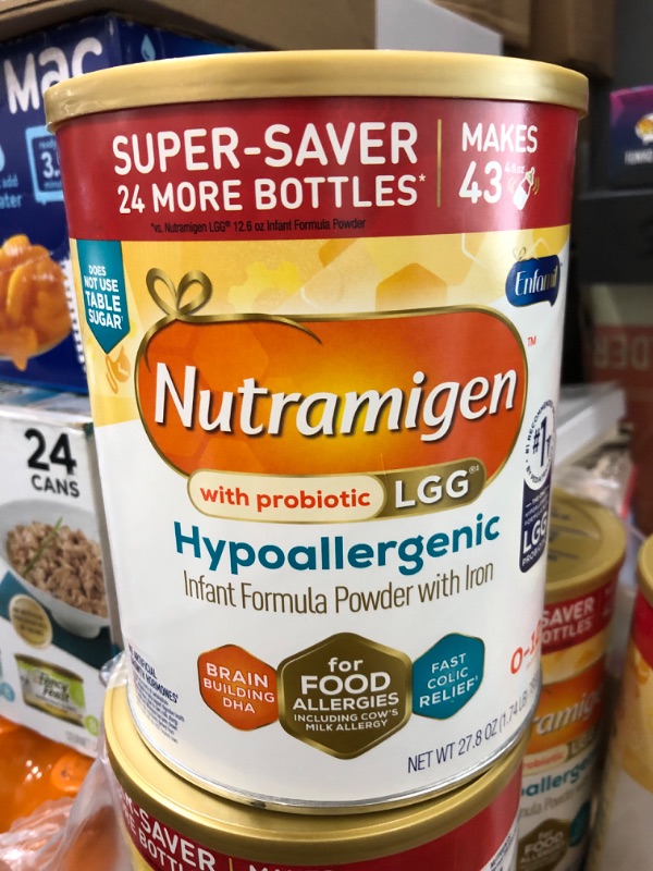 Photo 1 of Enfamil Nutramigen Infant Formula, Hypoallergenic and Lactose Free Formula with Enflora LGG, Fast Relief from Severe Crying and Colic, Powder Can, 27.8 Oz 27.8 Oz Can