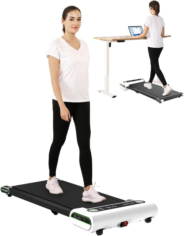 Photo 1 of AKLUER Walking Pad Treadmill Under Desk, Portable Treadmill with Bluetooth, Desk Treadmill up to 3.8 MPH Speed, Jogging Walking Treadmill for Small Space Home Fitness
