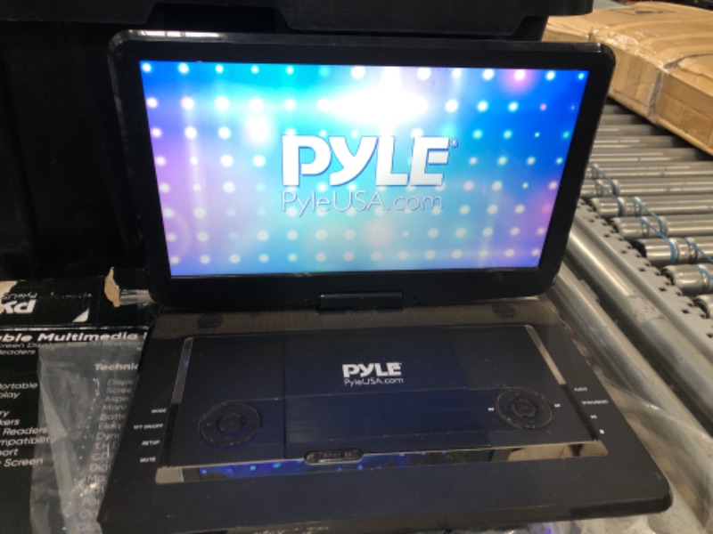 Photo 2 of Pyle 17.8" Portable Multimedia Disc Player,15.6" Display HD Widescreen Display, Built-in Rechargeable Battery, USB/SD Card Memory Readers