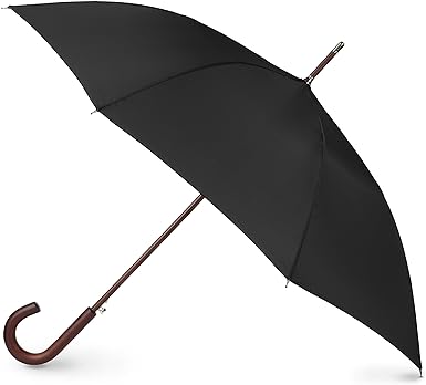 Photo 1 of (SEE NOTES) 36" Black Umbrella with Wood/Brown Handle(?) 