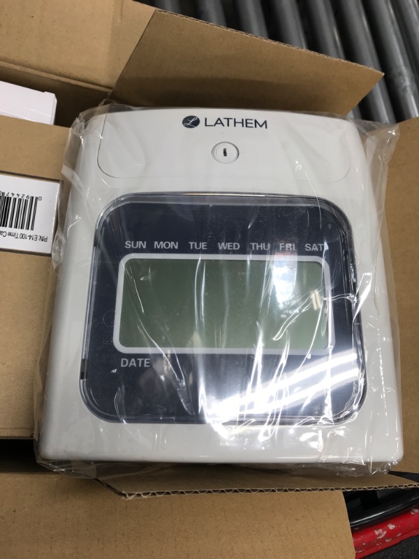 Photo 2 of Lathem 400E-KIT Top-Feed Electronic Time Clock Bundle Kit Time Clock, Gray, 8.5" x 7.4" x 5" (400EKIT)