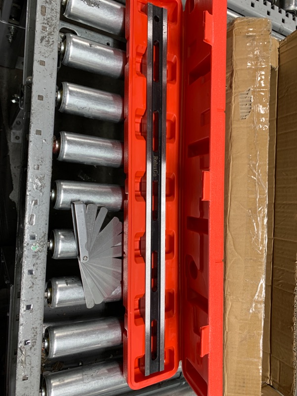 Photo 2 of ReluxGo 24 Inch Machinist Precision Steel Straight Edge Tool, Cylinder Head Straight Edge, Straight Edge Machined Flat with Complimentary Feeler Gauges for Checking Cylinder Heads and Engine Blocks