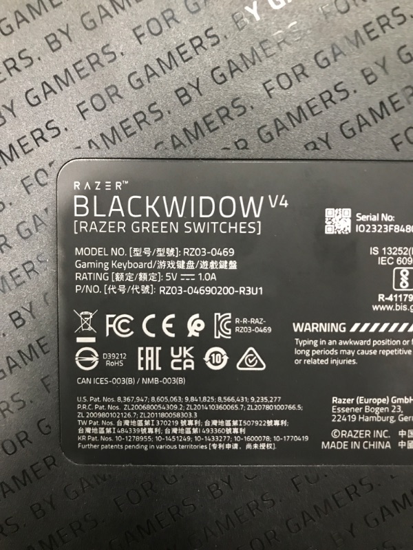 Photo 1 of Razer BlackWidow V4 Mechanical Gaming Keyboard: Green Switches Tactile & Clicky - Chroma RGB - 6 Dedicated Macro Keys - Magnetic Wrist Rest - Doubleshot ABS Keycaps - Multi-Function Roller &Media Keys BlackWidow V4 Green Switches - Tactile & Clicky