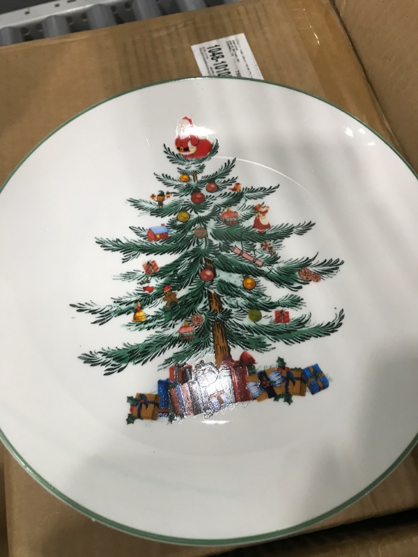 Photo 2 of 16 Piece Christmas Dishes Dinnerware sets, Christmas Tree Ceramic Dinnerware Set with Green Trim, Christmas Porcelain Dinnerware Set, Set for 4 for Christmas XmasB07XGF93WT
