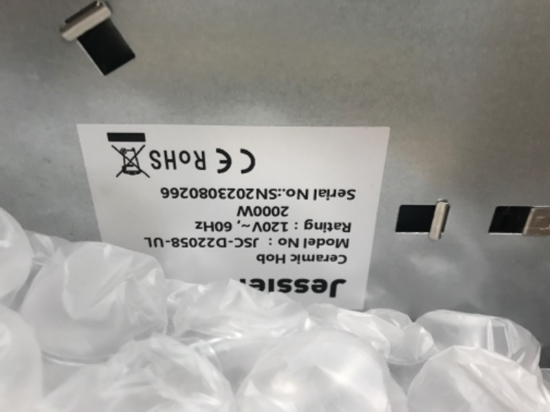 Photo 2 of Jessier Electric Cooktop 12 Inch - 2 Burner Plug in Portable 110V Electric Cooktop, Built-in & Countertop Ceramic Stove Top with Knob Control, 9 Power Levels and Overheat Protection
