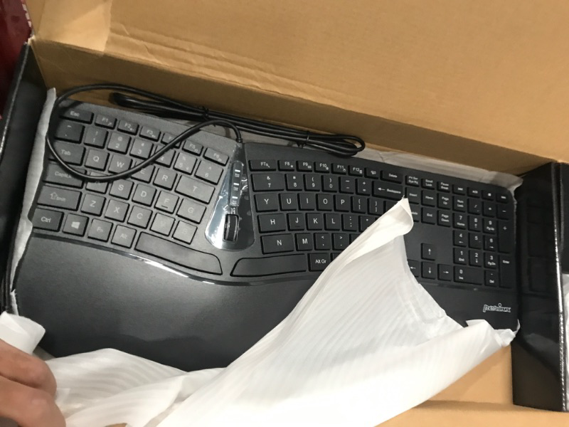 Photo 2 of Perixx Periduo-505, Wired USB Ergonomic Split Keyboard and Vertical Mouse Combo with Adjustable Palm Rest and Short Tactical Membrane Keys, US English Layout