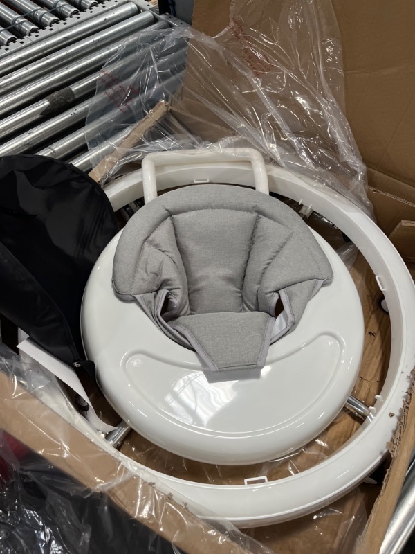 Photo 1 of Baby Walker with Wheels, Activity Center with Mute Wheels Anti-Rollover, 5-Position Height Adjustable Foldable Baby Walker for Boys and Girls from 6-18 Months with Footrest White