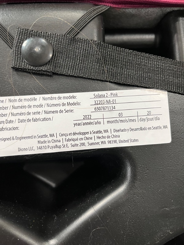 Photo 3 of Diono Solana 2 No Latch, XL Lightweight Backless Belt-Positioning Booster Car Seat, 8 Years 1 Booster Seat, Pink NEW! Vehicle Belt Connect Single Pink