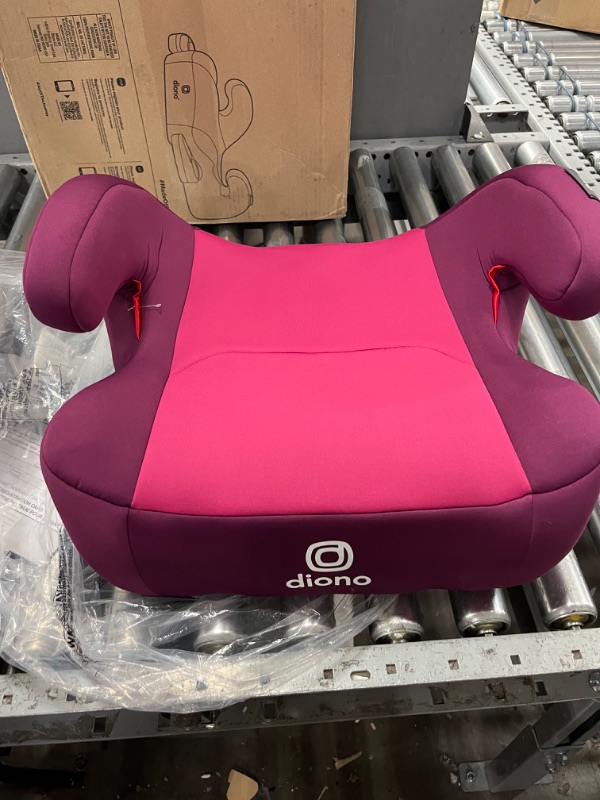 Photo 2 of Diono Solana 2 No Latch, XL Lightweight Backless Belt-Positioning Booster Car Seat, 8 Years 1 Booster Seat, Pink NEW! Vehicle Belt Connect Single Pink