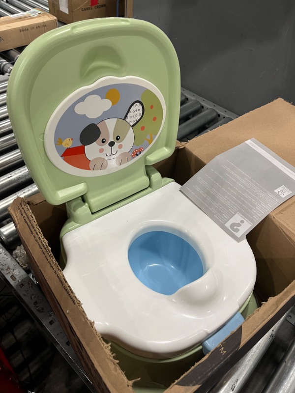 Photo 2 of Fisher-Price 3-in-1 Toddler Potty Training Toilet and Step Stool with Removable Seat Ring, Puppy Perfection [Amazon Exclusive]