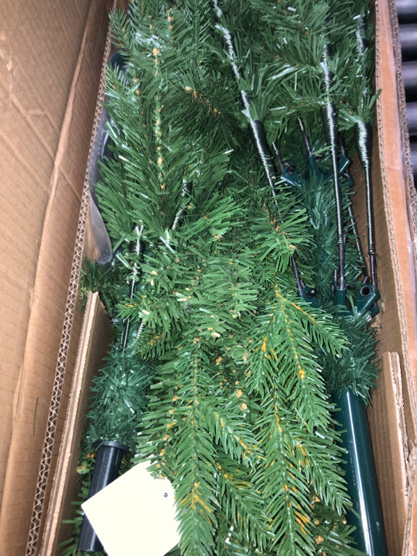 Photo 2 of 5 FT Artificial Christmas Tree with 1020 PE&PVC Mixed Branch Tips, Unlit Hinged Premium Spruce Fake Xmas Trees, Green, Foldable Base 5FT-1020Tips