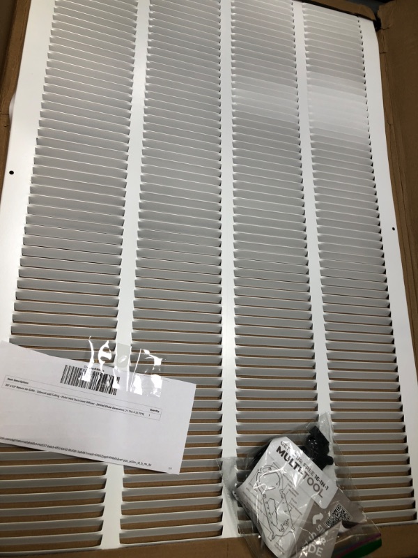 Photo 2 of 20" x 32" Return Air Grille - Sidewall and Ceiling - HVAC Vent Duct Cover Diffuser - [White] [Outer Dimensions: 21.75w X 33.75"h] 20 x 32 White