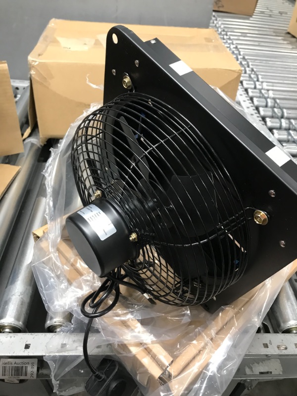 Photo 1 of HG Power 10 Inch Shutter Exhaust Fan with Speed Controller, 647CFM High-Speed Vent Fan with Mesh Screen, 1400RPM Wall Mounted Attic Fan for Shed, Garage, Greenhouse Ventilation, Black 10 inch with Speed Controller